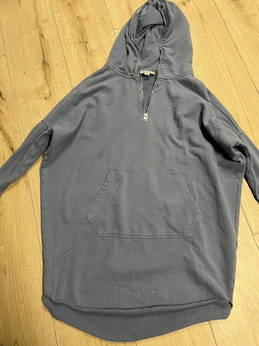 All Saints Gray Hooded Midi Dress Xonda hoody dress - Picture 1 of 8